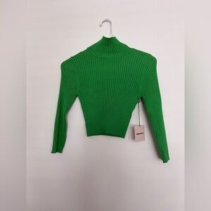 Superdown Vibrant Green Ribbed Sweater